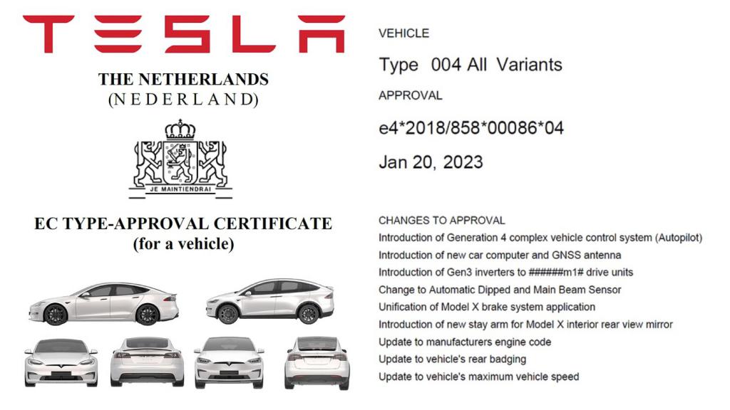 Tesla HW 4.0 Approved in Europe for New Model S and X