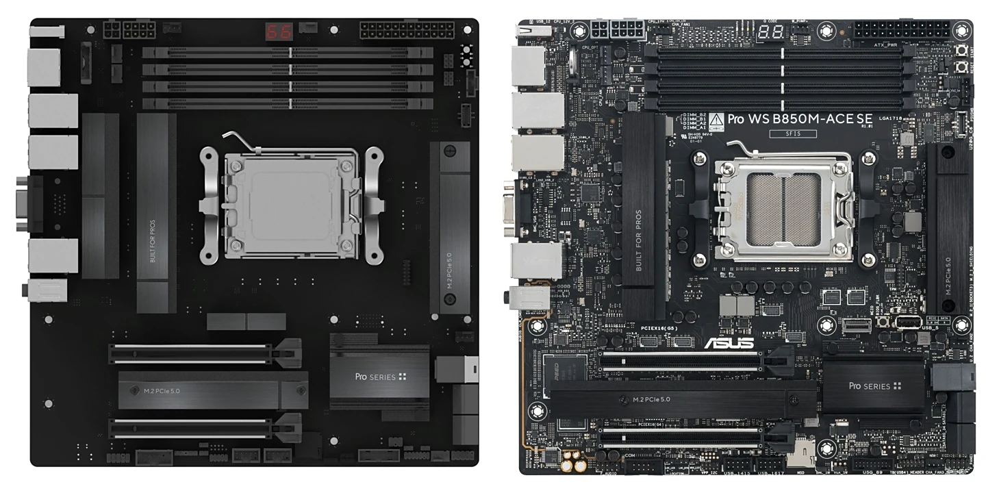 ASUS Officially Details Pro WS B850M-ACE SE: A Compact Workstation Board with 10GbE Networking