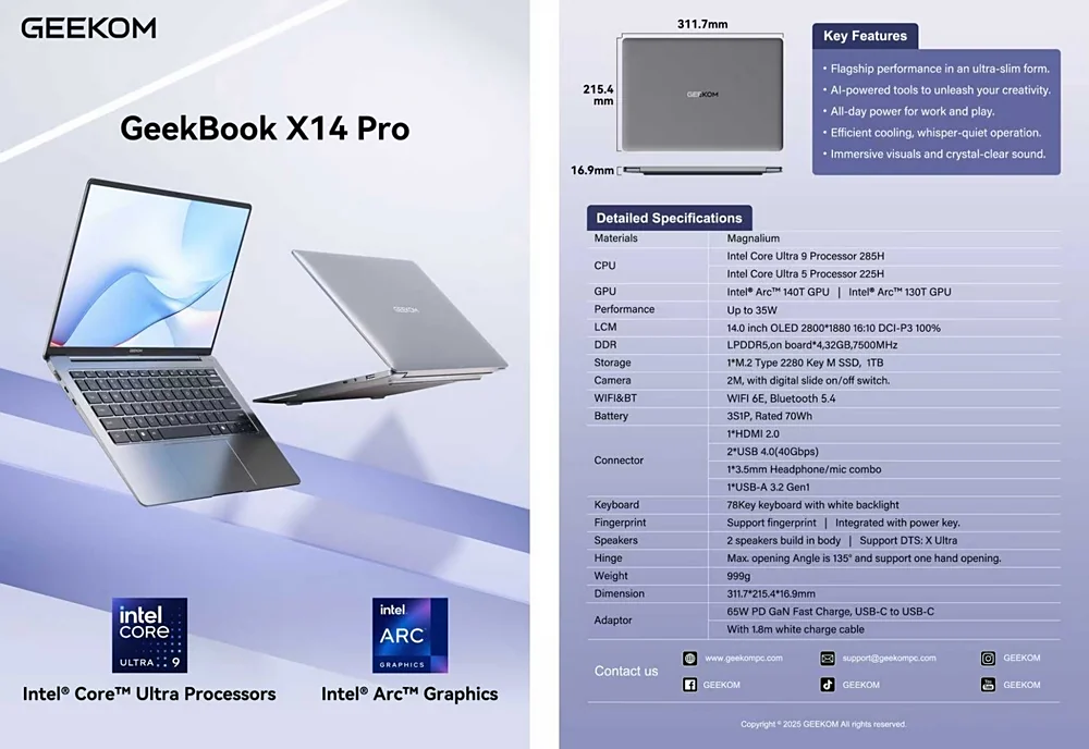 GEEKOM Launches First Ultrabooks: GeekBook X14 Pro and X16 Pro at IFA 2025