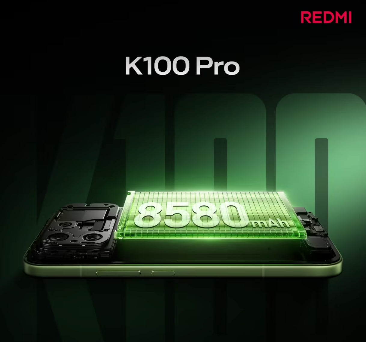 Redmi K100 Pro Official Teaser: A Powerhouse with an 8580mAh Battery and 200MP Flagship Camera
