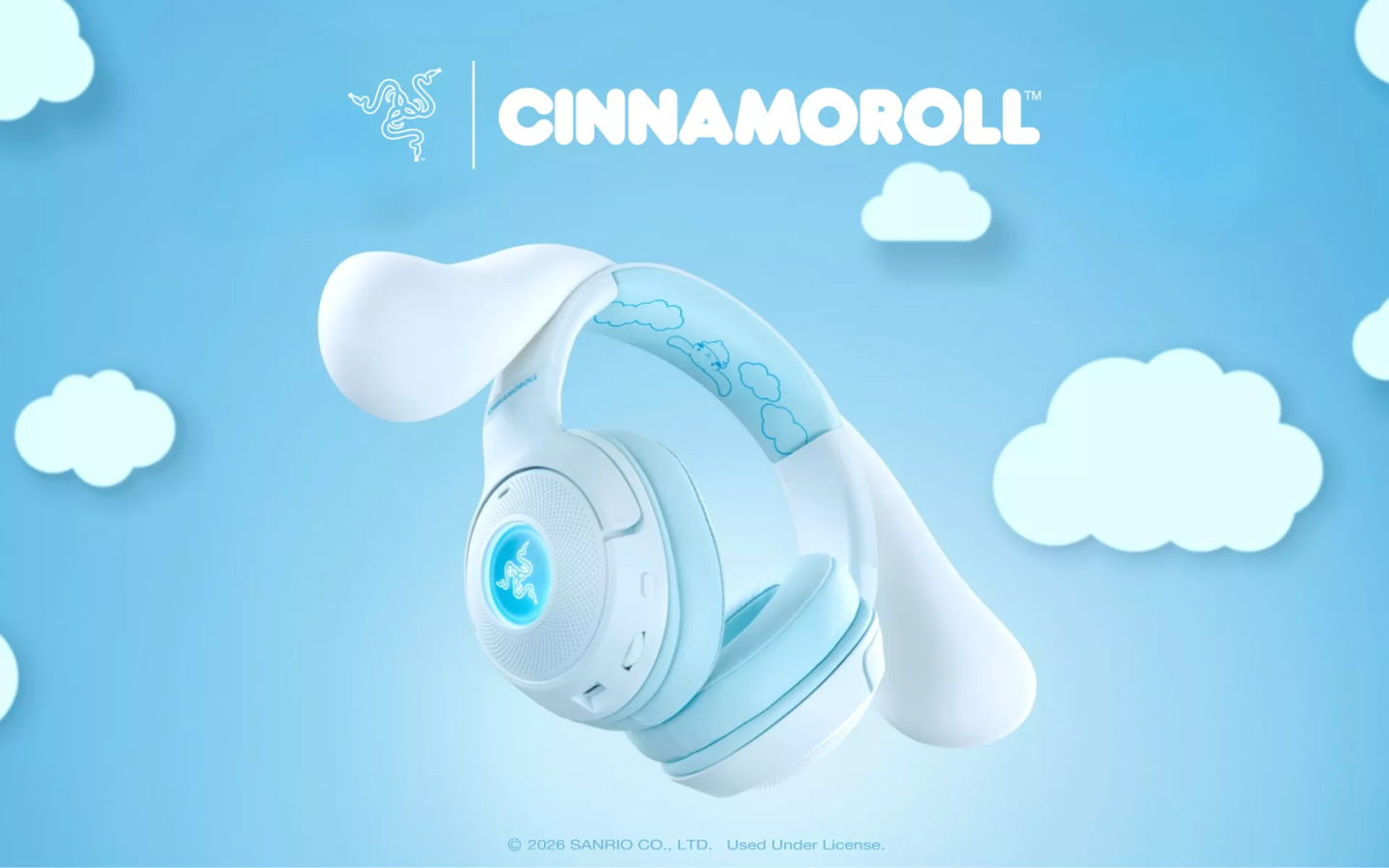 Razer Unveils Adorable Cinnamoroll Edition Kraken Kitty V2 BT Headphones with Iconic Floppy Ears