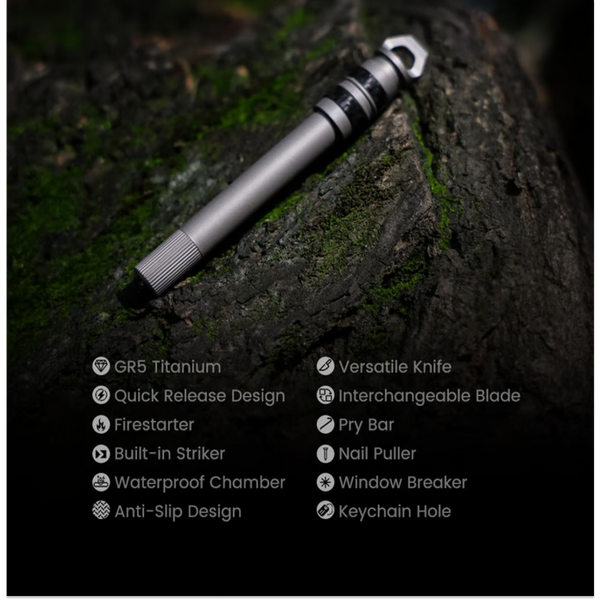 El encendedor de fuego de liberación rápida todo en uno SparkX Titanium