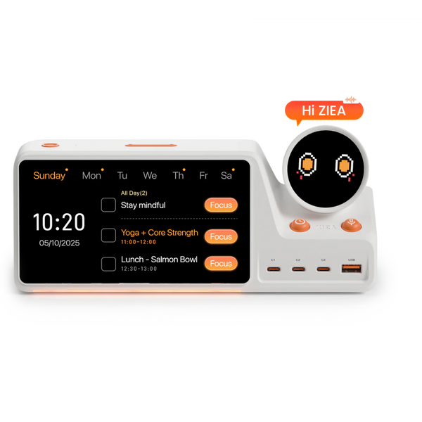 ZIEA One AI Desktop Calendar & 160W Charging Hub