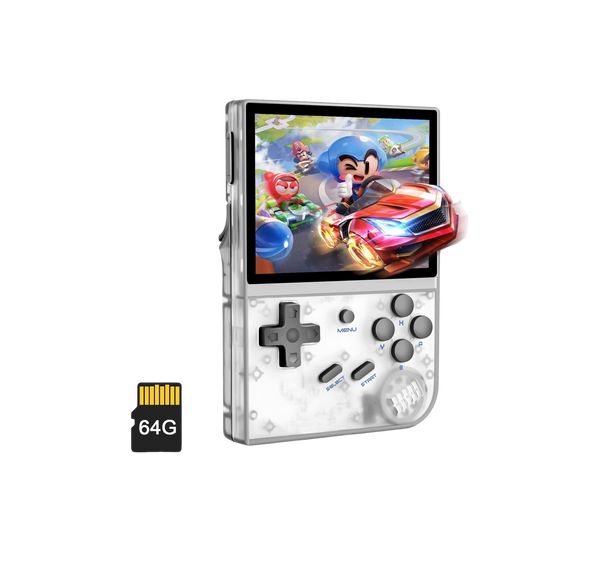 ANBERNIC RG35XX Retro Handheld Game Console 64GB Transparent White